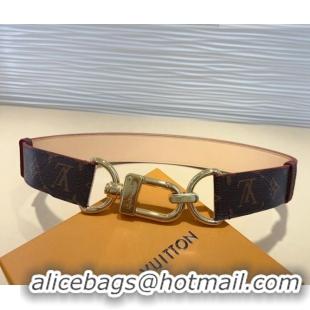 Promotional Louis Vuitton Monogram Canvas and Chain Belt 4cm 0820 Nude 2024