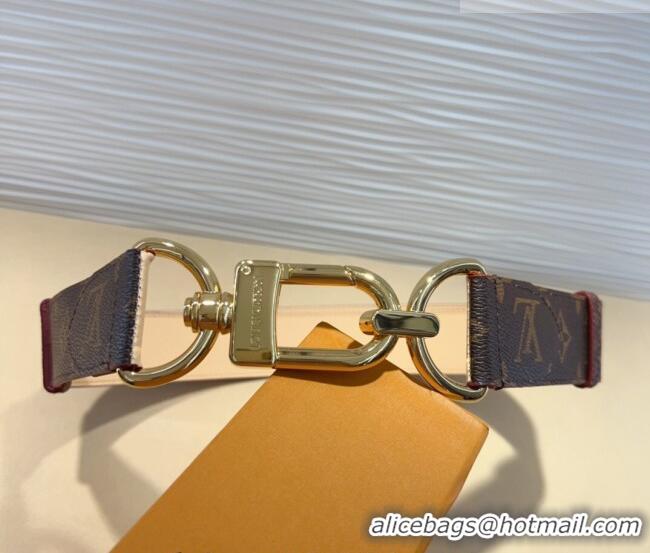 Promotional Louis Vuitton Monogram Canvas and Chain Belt 4cm 0820 Nude 2024