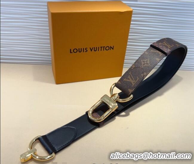 Good Taste Louis Vuitton Monogram Canvas and Chain Belt 4cm 0820 Black 2024