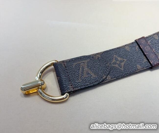 Good Taste Louis Vuitton Monogram Canvas and Chain Belt 4cm 0820 Black 2024