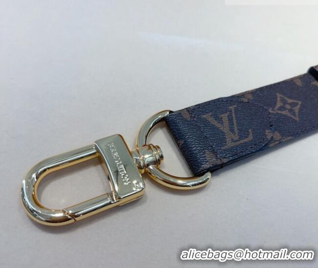 Good Taste Louis Vuitton Monogram Canvas and Chain Belt 4cm 0820 Black 2024