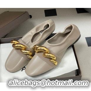 Discount Alaia Jewel Slippers Flat in Leather Grey 2026 AL020705