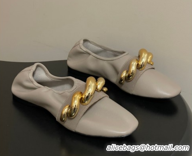 Discount Alaia Jewel Slippers Flat in Leather Grey 2026 AL020705