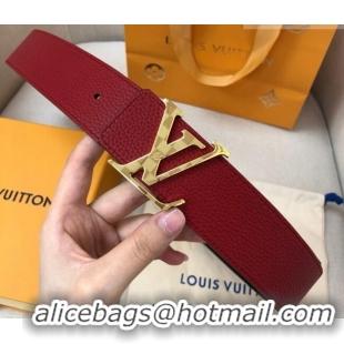 Best Product Louis Vuitton Grained Calfskin Belt 4cm 1127 Red 2024