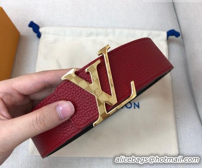 Best Product Louis Vuitton Grained Calfskin Belt 4cm 1127 Red 2024
