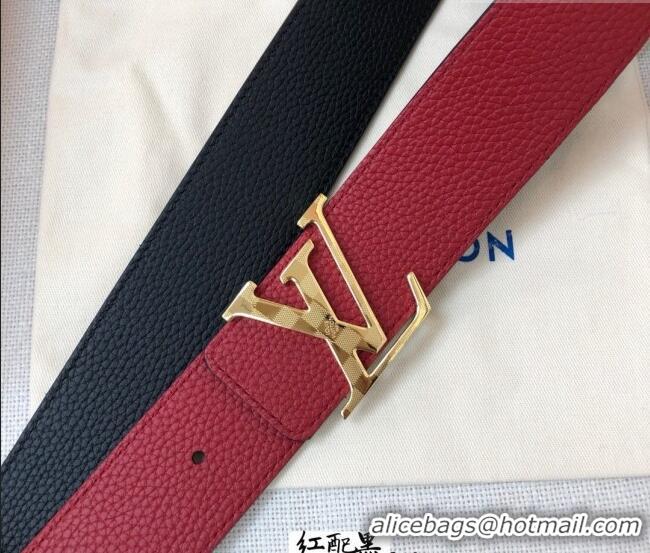 Best Product Louis Vuitton Grained Calfskin Belt 4cm 1127 Red 2024