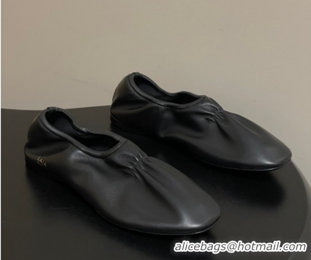 Cheap Price Alaia Slippers Flat in Calfskin Leather Black 2026 AL020706