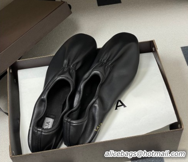 Cheap Price Alaia Slippers Flat in Calfskin Leather Black 2026 AL020706