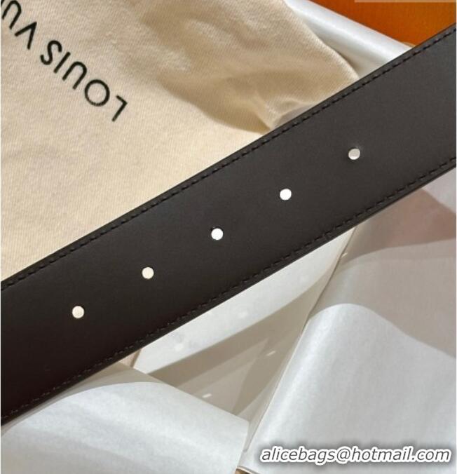 Well Crafted Louis Vuitton Men's Belt 4cm with Metal-Tone Epi LV Buckle Damier Ebene Canvas LV011001 2025