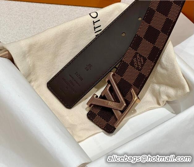 Well Crafted Louis Vuitton Men's Belt 4cm with Metal-Tone Epi LV Buckle Damier Ebene Canvas LV011001 2025