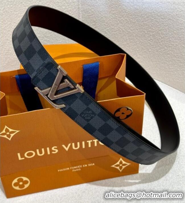 Trendy Design Louis Vuitton Men's Belt 4cm with Metal-Tone Epi LV Buckle Black Damier Canvas LV011001 2025