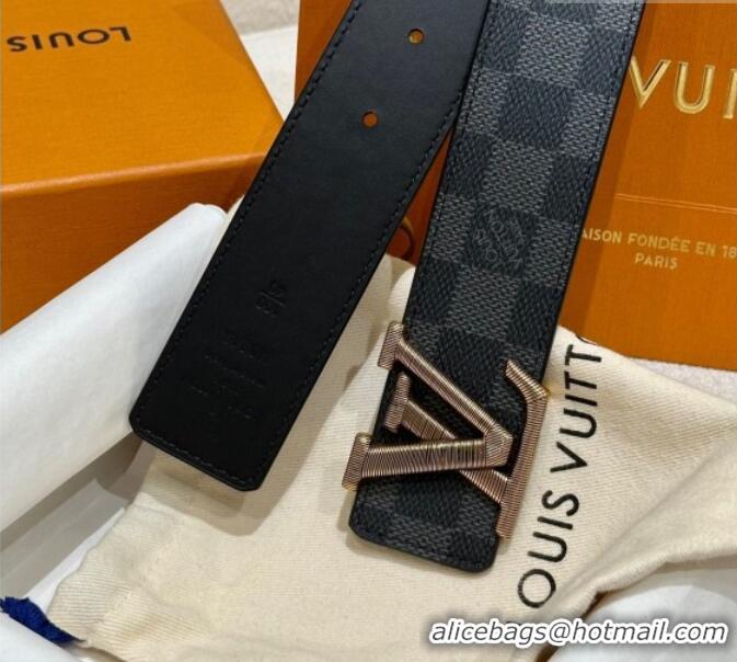 Trendy Design Louis Vuitton Men's Belt 4cm with Metal-Tone Epi LV Buckle Black Damier Canvas LV011001 2025