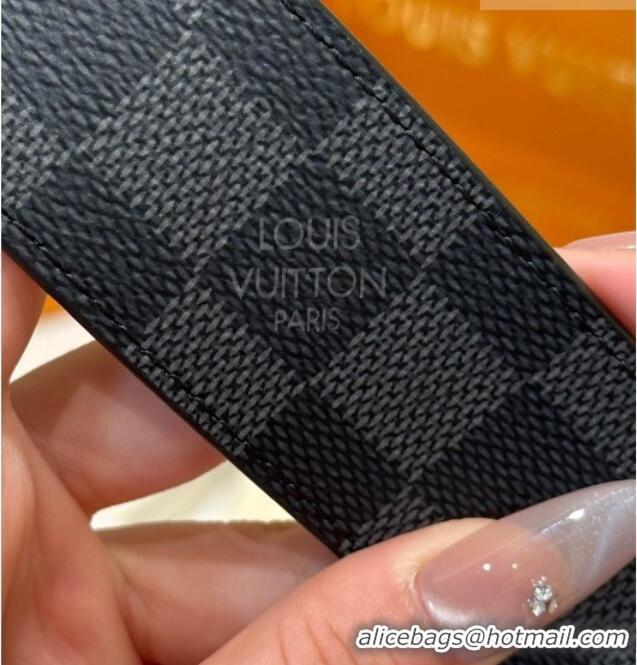 Trendy Design Louis Vuitton Men's Belt 4cm with Metal-Tone Epi LV Buckle Black Damier Canvas LV011001 2025