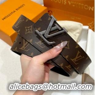 Reasonable Price Louis Vuitton Men's Belt 4cm with Metal-Tone Epi LV Buckle Brown Monogram Canvas LV011001 2025