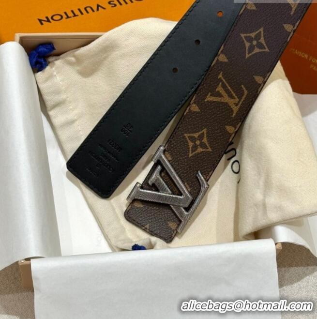 Reasonable Price Louis Vuitton Men's Belt 4cm with Metal-Tone Epi LV Buckle Brown Monogram Canvas LV011001 2025