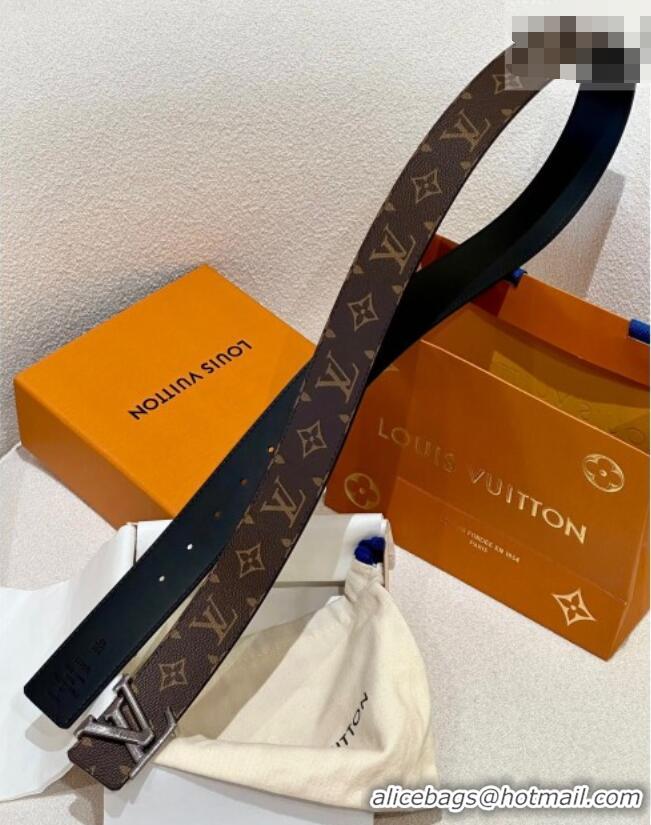 Reasonable Price Louis Vuitton Men's Belt 4cm with Metal-Tone Epi LV Buckle Brown Monogram Canvas LV011001 2025