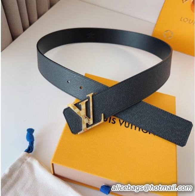 Buy Classic Louis Vuitton Men's Damier LV Belt 4cm with LV Buckle in Saffiano Leather LV011002 Black/Gold 2025