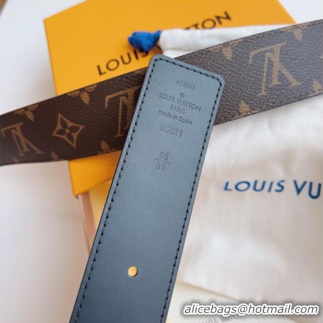 Market Sells Louis Vuitton Men's Monogram Canvas Belt 4cm with Silver LV Buckle Black Leather LV011003 2025