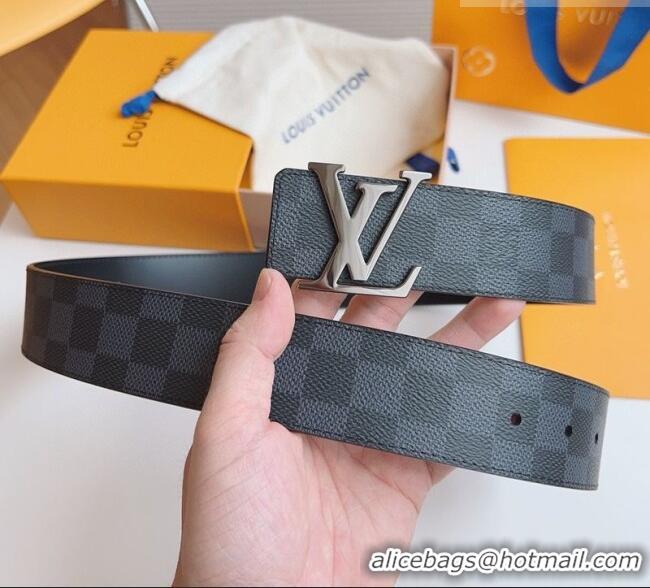 Best Product Louis Vuitton Men's Black Damier Canvas Belt 4cm with Gunmetal LV Buckle LV011003 2025