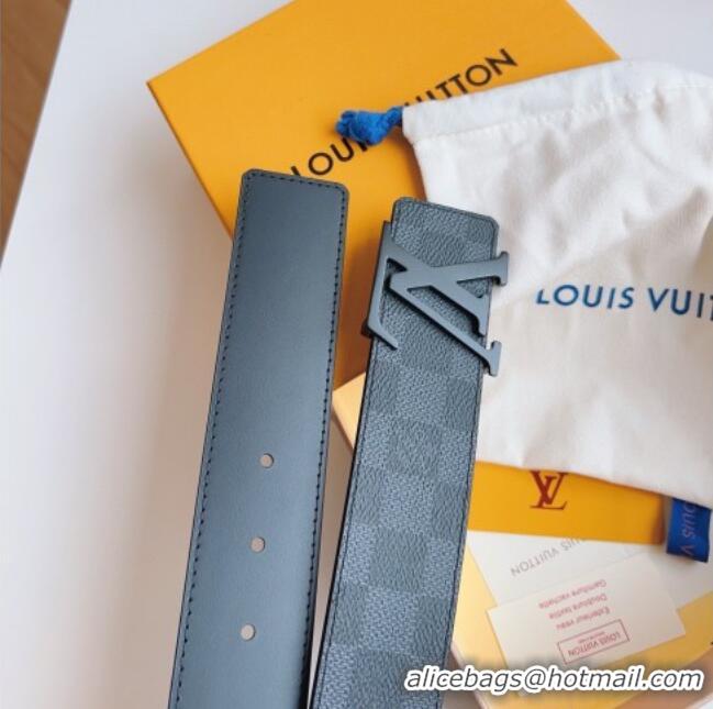 Famous Brand Louis Vuitton Men's Damier Canvas Belt 4cm with LV Buckle LV011003 All Black 2025