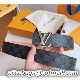 Super Quality Louis Vuitton Men's Damier Canvas Belt 4cm with LV Buckle LV011003 Black/Pink 2025