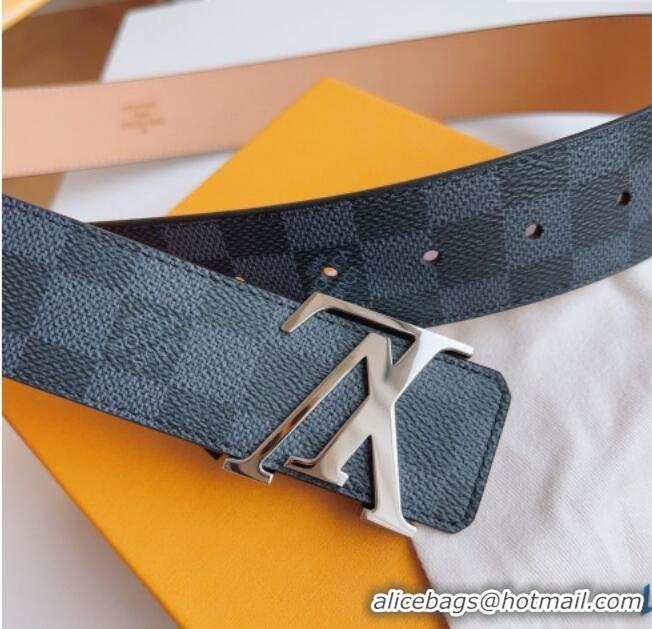 Super Quality Louis Vuitton Men's Damier Canvas Belt 4cm with LV Buckle LV011003 Black/Pink 2025