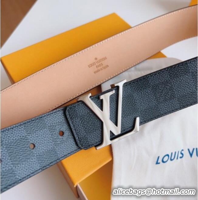 Super Quality Louis Vuitton Men's Damier Canvas Belt 4cm with LV Buckle LV011003 Black/Pink 2025