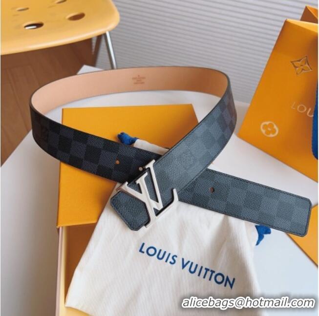 Super Quality Louis Vuitton Men's Damier Canvas Belt 4cm with LV Buckle LV011003 Black/Pink 2025