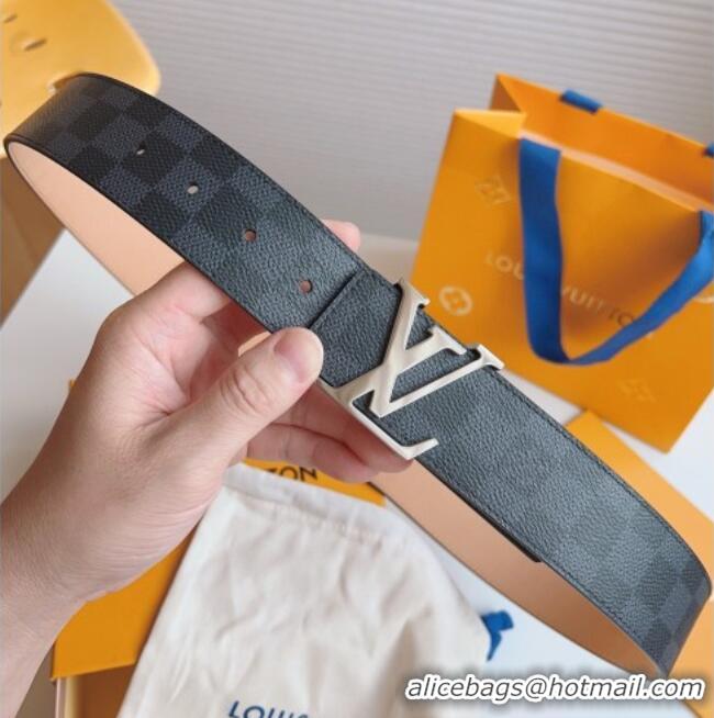 Super Quality Louis Vuitton Men's Damier Canvas Belt 4cm with LV Buckle LV011003 Black/Pink 2025