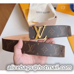 Grade Quality Louis Vuitton Men's Belt 4cm with LV Buckle Monogram Canvas/Pink LV011003 2025