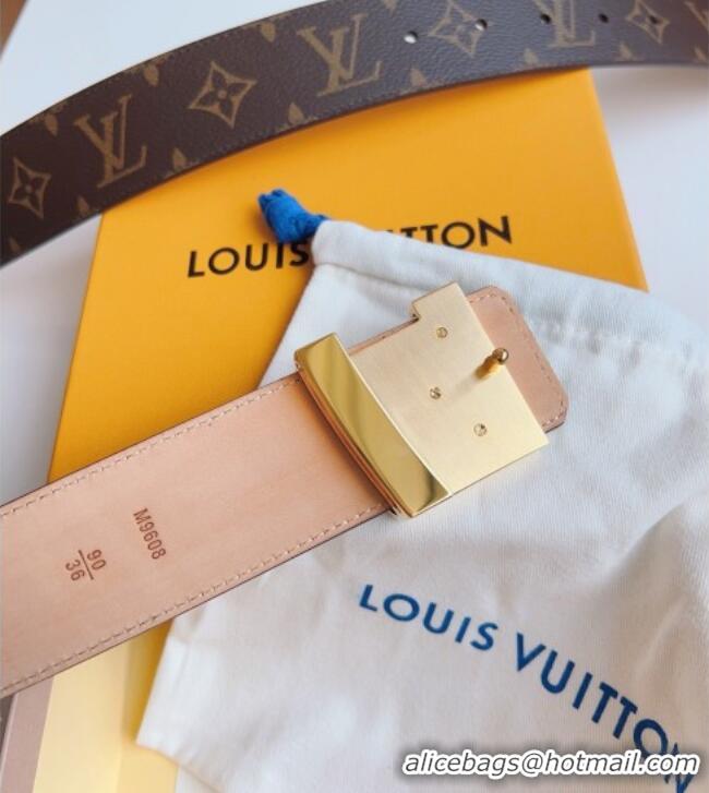 Grade Quality Louis Vuitton Men's Belt 4cm with LV Buckle Monogram Canvas/Pink LV011003 2025