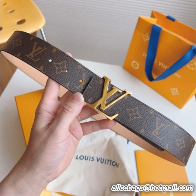 Grade Quality Louis Vuitton Men's Belt 4cm with LV Buckle Monogram Canvas/Pink LV011003 2025