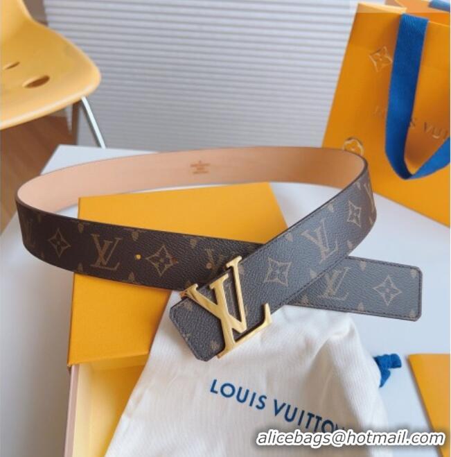 Grade Quality Louis Vuitton Men's Belt 4cm with LV Buckle Monogram Canvas/Pink LV011003 2025