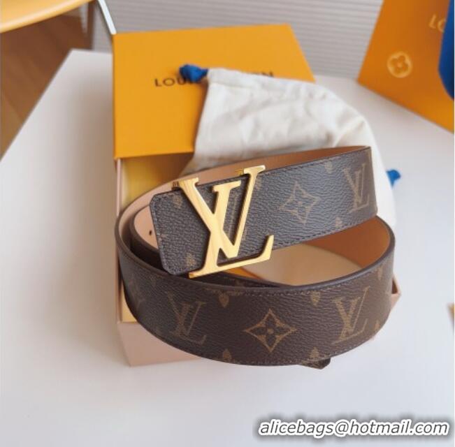 Grade Quality Louis Vuitton Men's Belt 4cm with LV Buckle Monogram Canvas/Pink LV011003 2025
