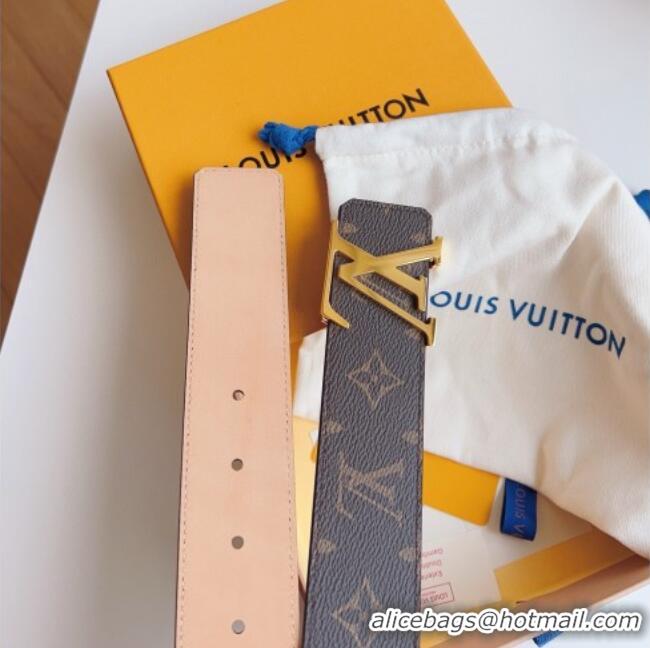 Grade Quality Louis Vuitton Men's Belt 4cm with LV Buckle Monogram Canvas/Pink LV011003 2025