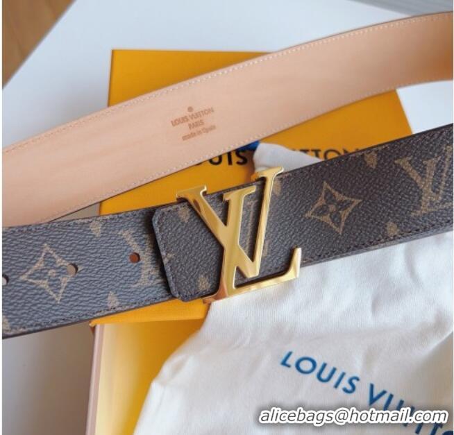 Grade Quality Louis Vuitton Men's Belt 4cm with LV Buckle Monogram Canvas/Pink LV011003 2025