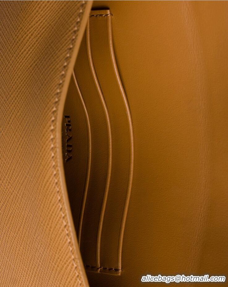 Top Grade Prada Saffiano Leather Envelope Clutch 1MF048 Caramel