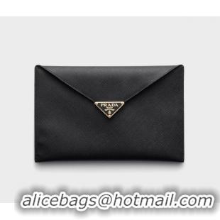 Buy Promotional Prada Saffiano Leather Envelope Clutch 1MF048 Black