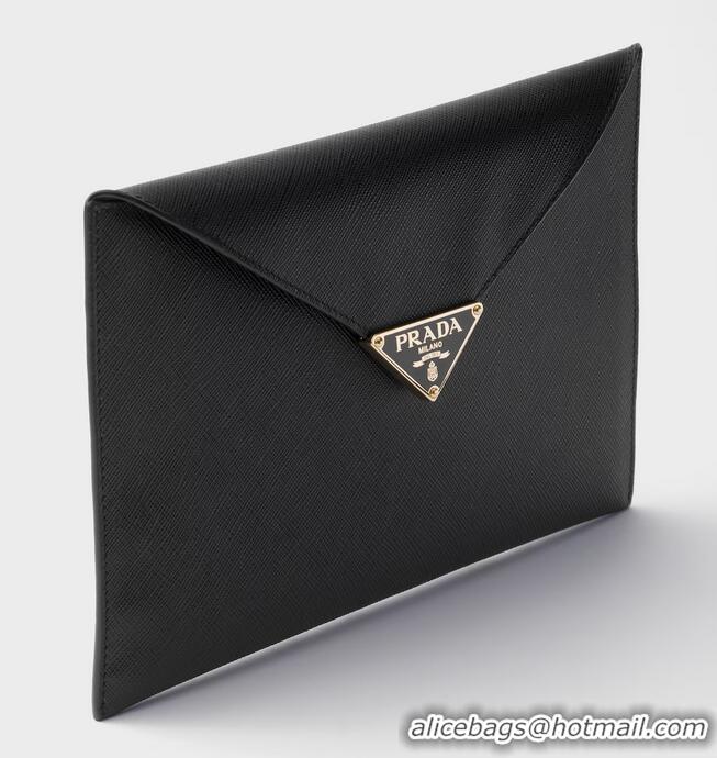 Buy Promotional Prada Saffiano Leather Envelope Clutch 1MF048 Black