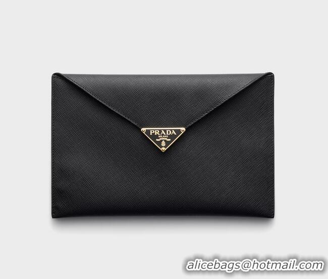 Buy Promotional Prada Saffiano Leather Envelope Clutch 1MF048 Black
