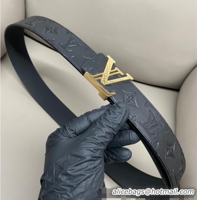 Promotional Louis Vuitton Men's Maxi Monogram Leather Belt 4cm with Silver LV Buckle LV011004 Black 2025