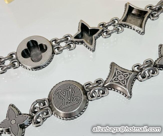 Luxury Cheap Louis Vuitton Western Chain Belt and Bag Charm M02013 Silver 2025