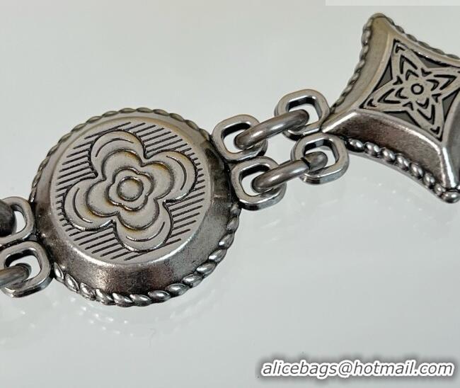 Luxury Cheap Louis Vuitton Western Chain Belt and Bag Charm M02013 Silver 2025