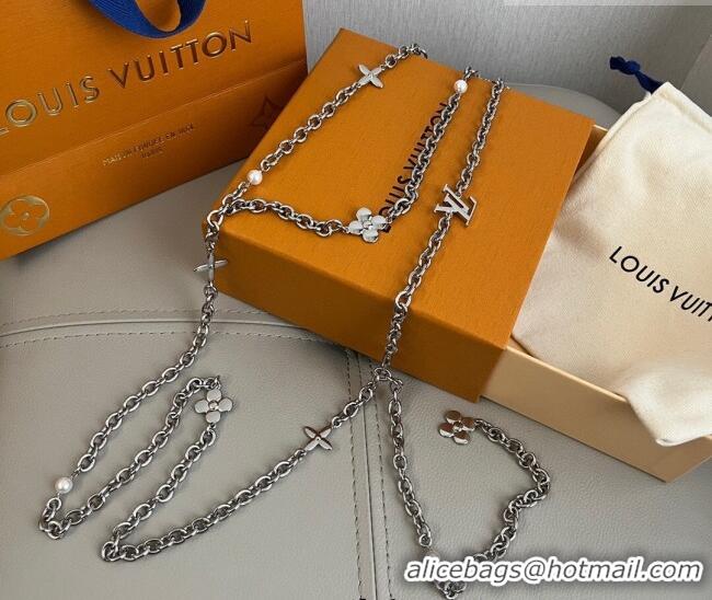 Luxury Cheap Louis Vuitton Chain Belt 0317 Silver 2025