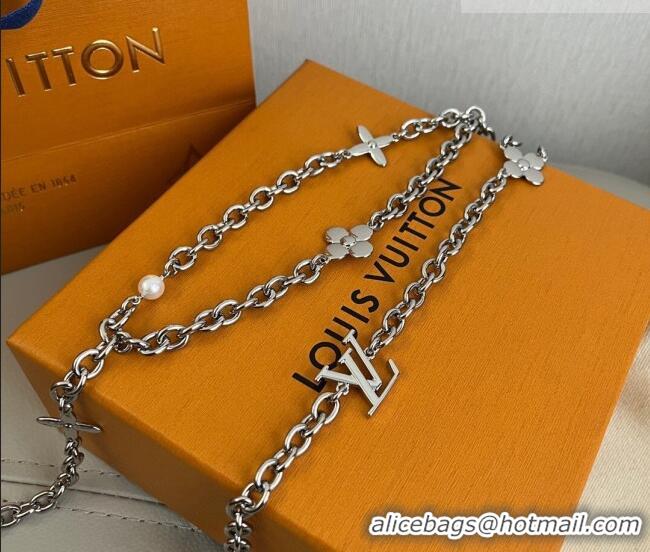 Luxury Cheap Louis Vuitton Chain Belt 0317 Silver 2025