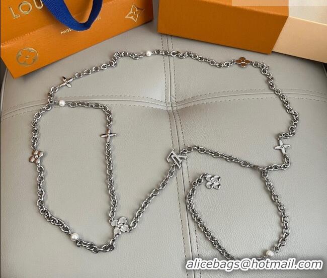Luxury Cheap Louis Vuitton Chain Belt 0317 Silver 2025