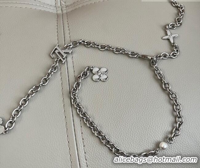 Luxury Cheap Louis Vuitton Chain Belt 0317 Silver 2025