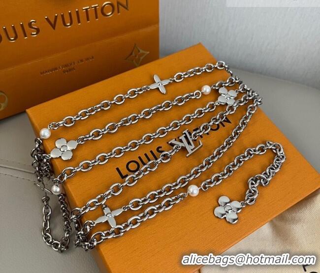 Luxury Cheap Louis Vuitton Chain Belt 0317 Silver 2025