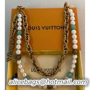 Big Discount Louis Vuitton Pearls Chain Belt and Bag Charm M02606 Aged Gold/Others 2025