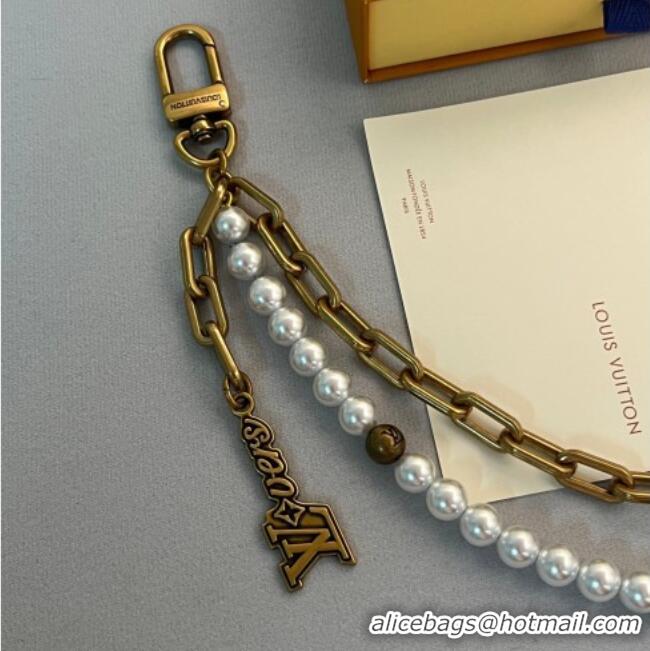 Super Quality Louis Vuitton Pearls Chain Belt and Bag Charm M02606 Aged Gold/White 2025